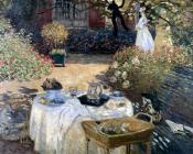 Claude Oscar Monet : The Luncheon (Monet's Garden At Argenteuil)